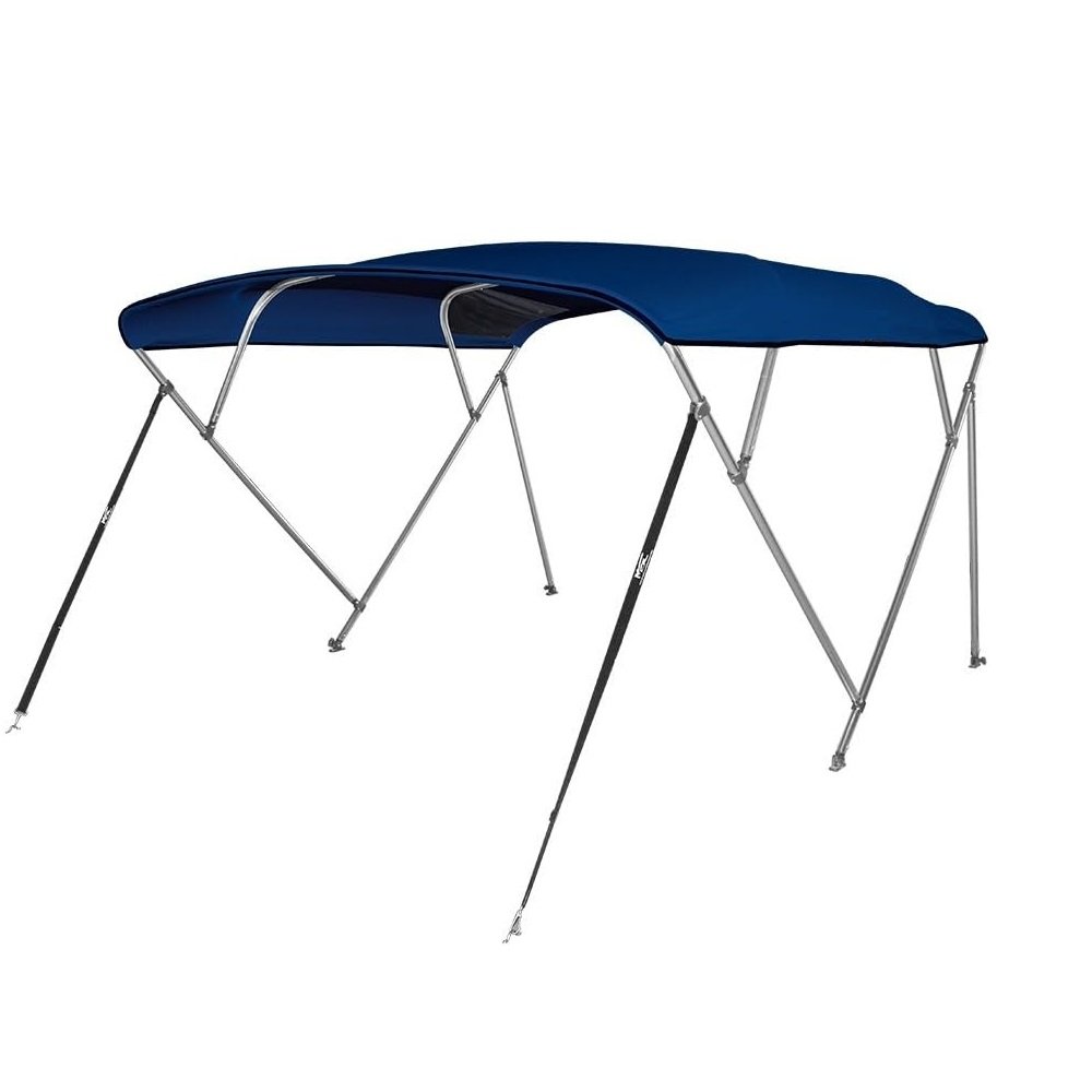3 Bow 4 Bow Bimini Top Boat Cover with Rear Support Pole and Storage Boot